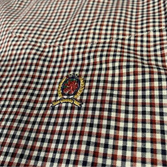 TOMMY HILFIGER Vintage Plaid Men's Long Sleeve Button Down Shirt L #817 - Picture 4 of 8